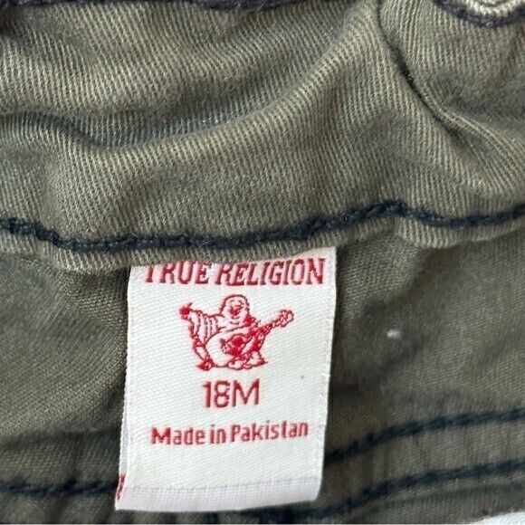 True Religion Kids Pants with elastic waist, Size 18M, Green - Picture 3 of 6
